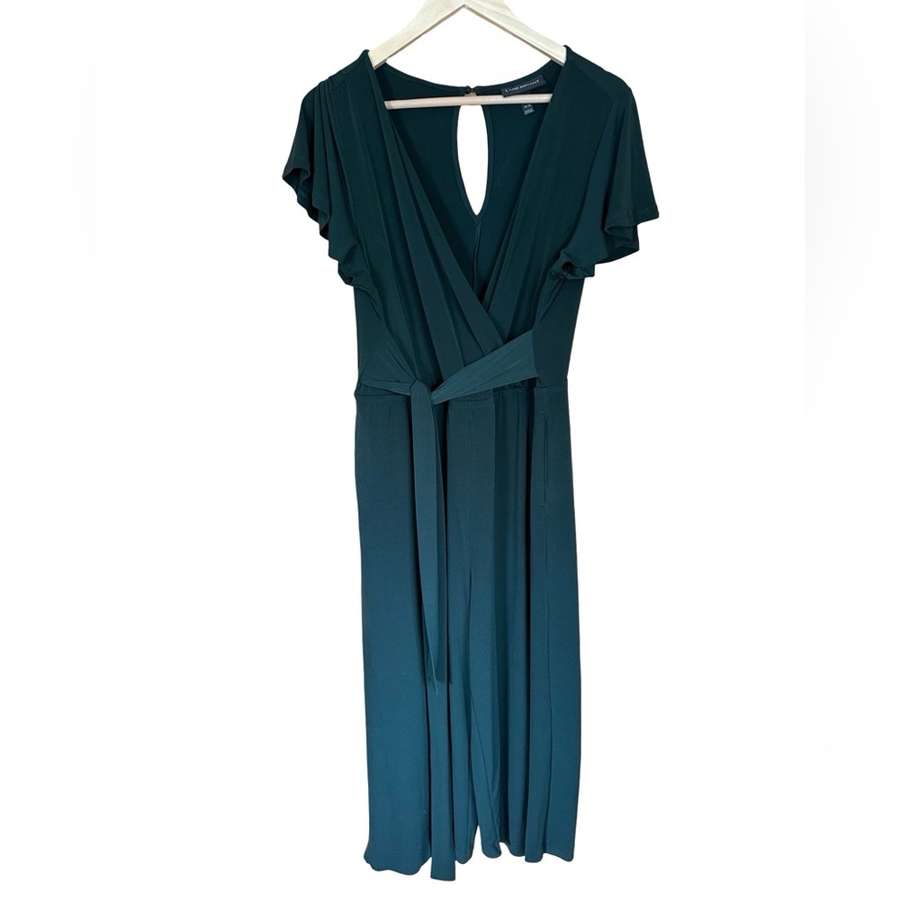 Lane Bryant NWT V-Neck Wide Leg Flutter Sleeve Wrap Top Jersey Jumpsuit 14/16 - Picture 3 of 10